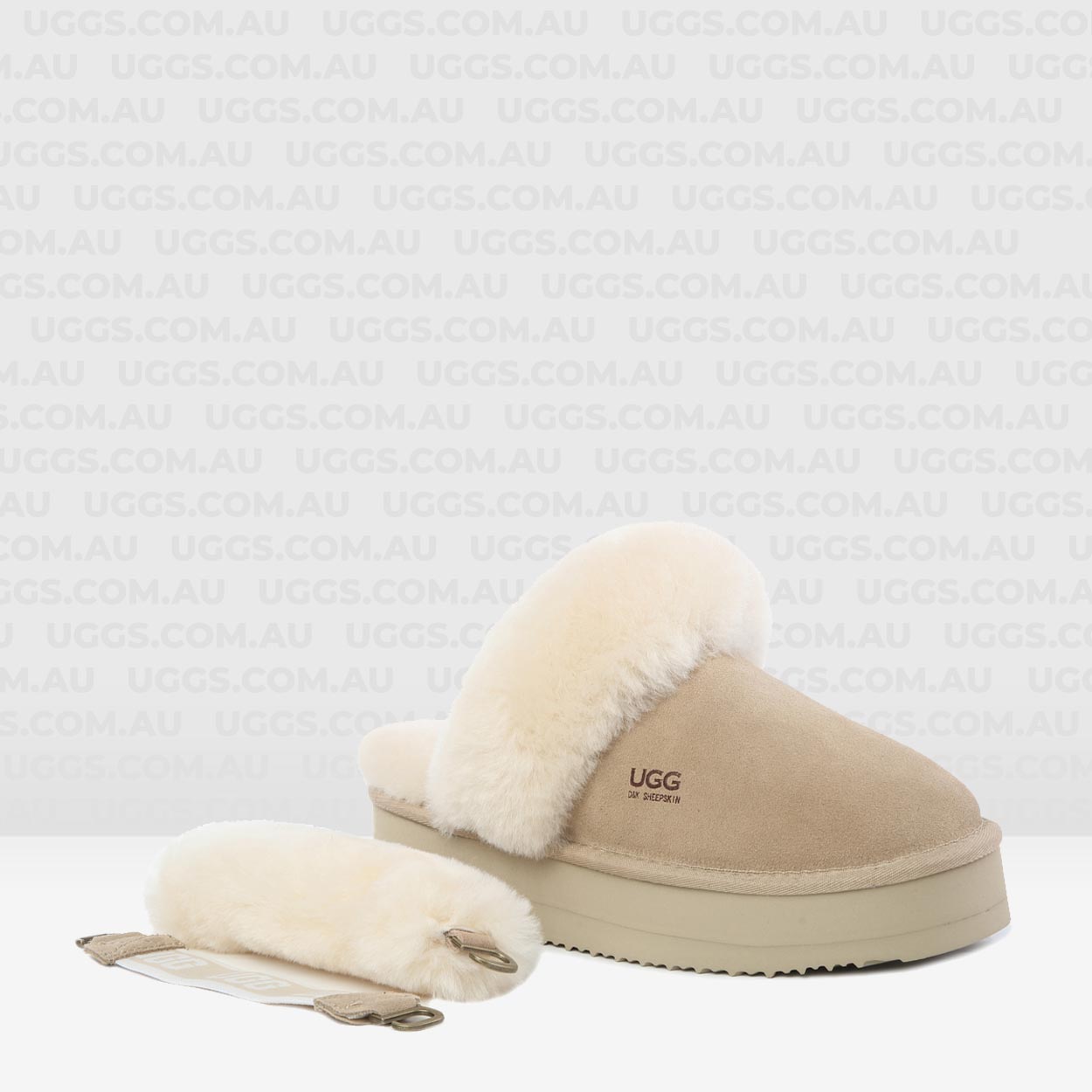 Kiley Removable Strap Platform Ugg Slippers