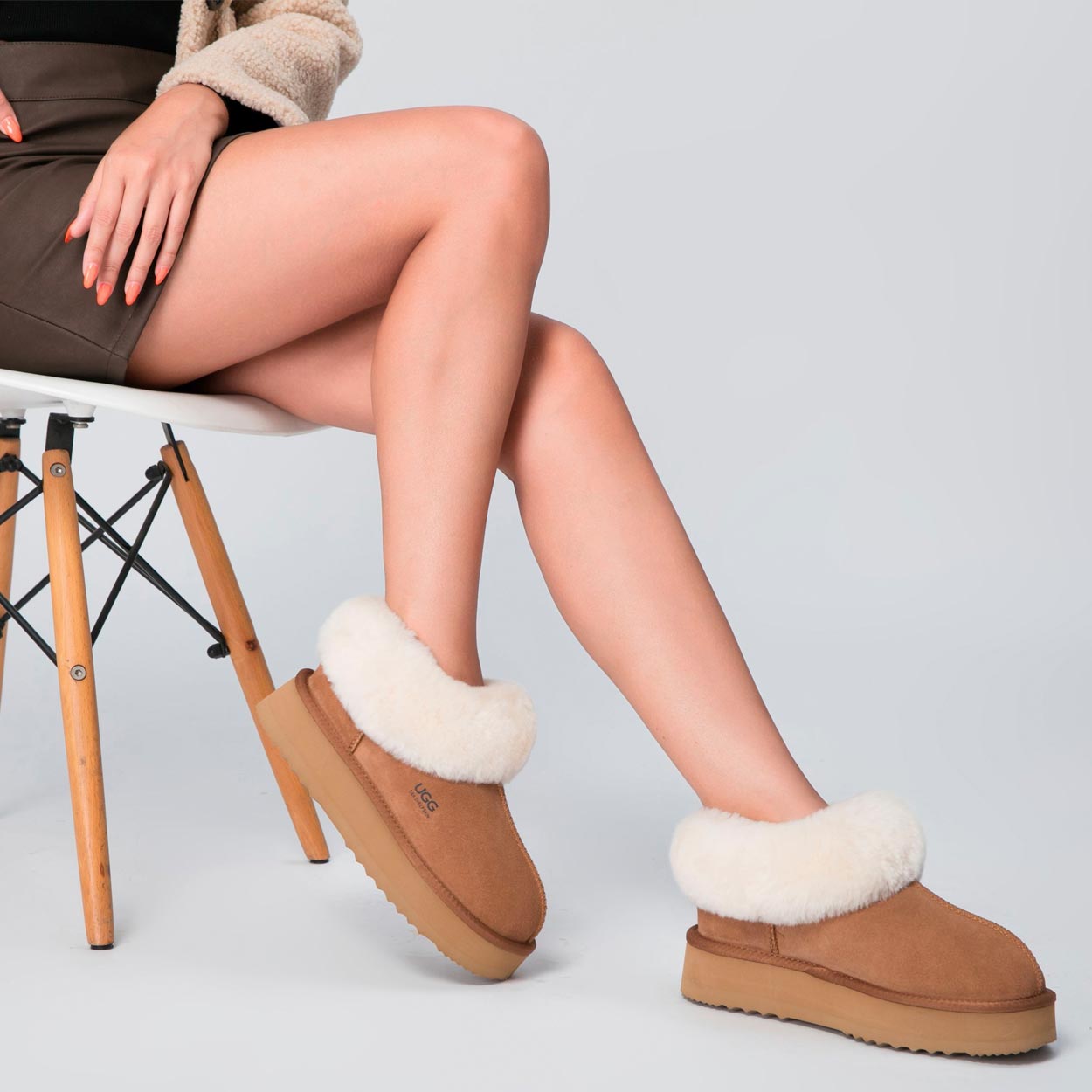Platinum Platform Ugg Slippers