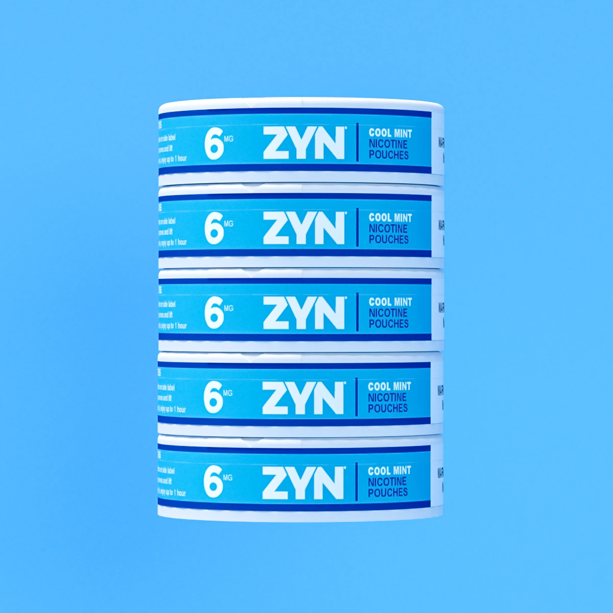 5 cans ZYN Cool Mint 6mg pouches