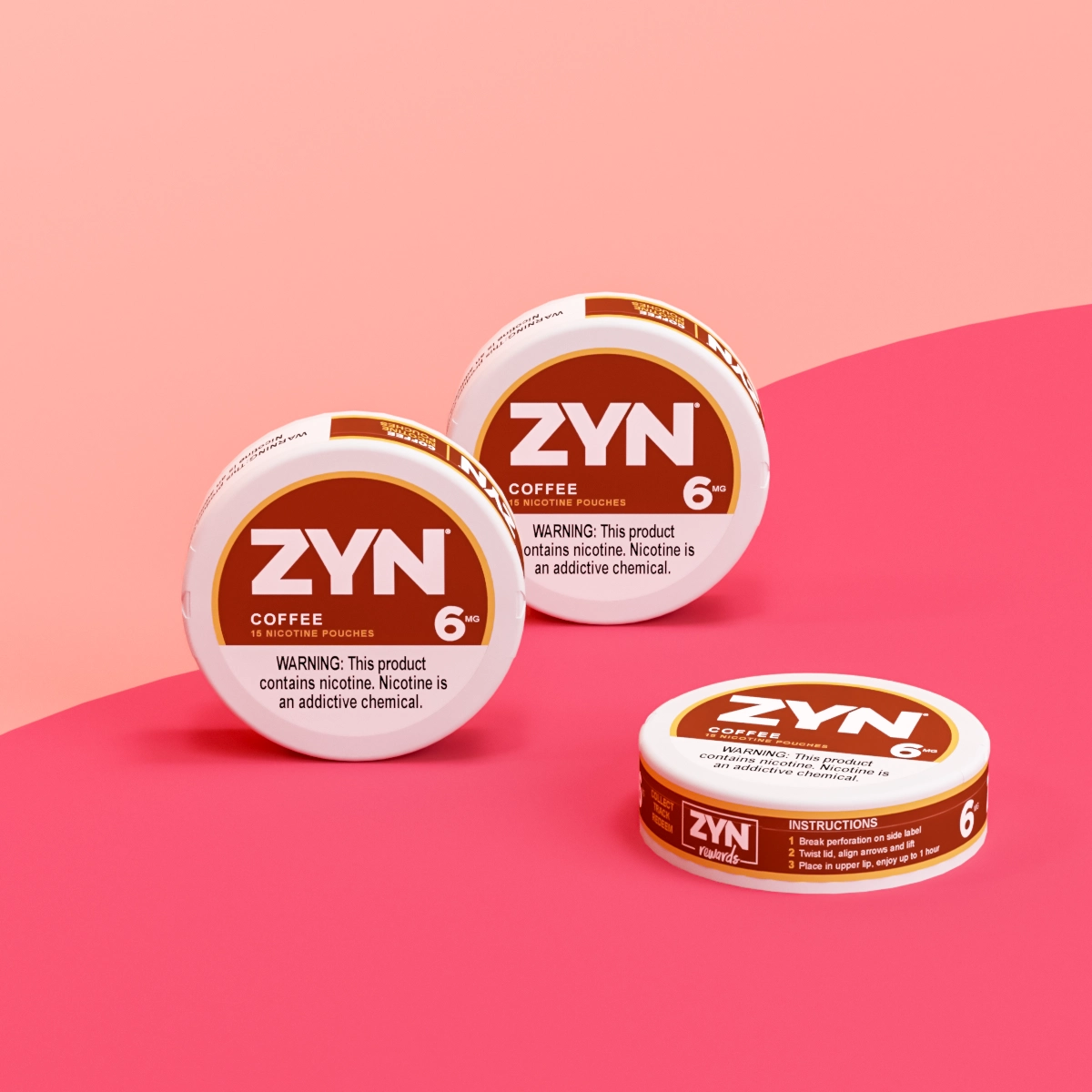 ZYN Coffee 6 mg nicotine pouch packaging design