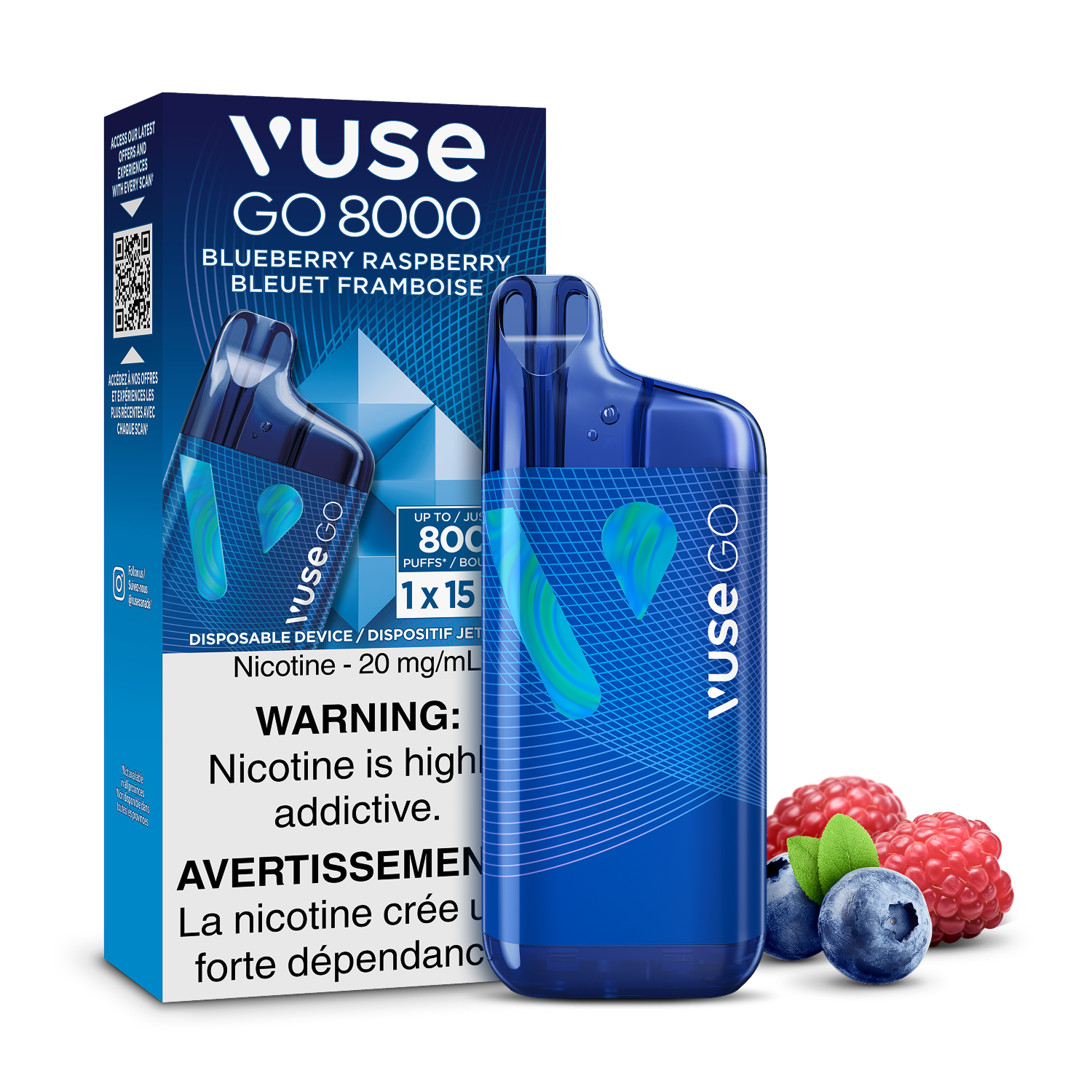 Vuse GO 8000 Blueberry Raspberry - Nico - Pods