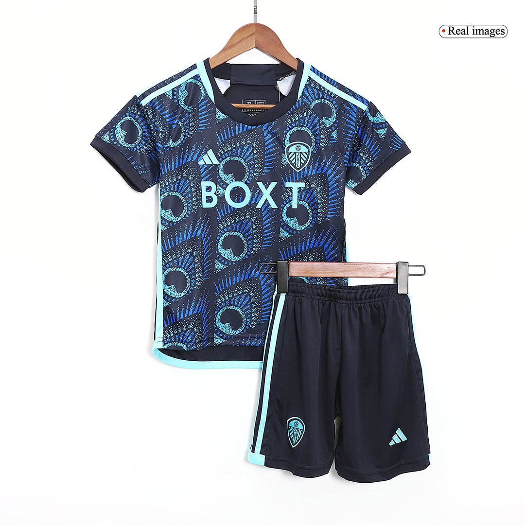 Kids Leeds United Away Kit Jersey+Shorts 202324
