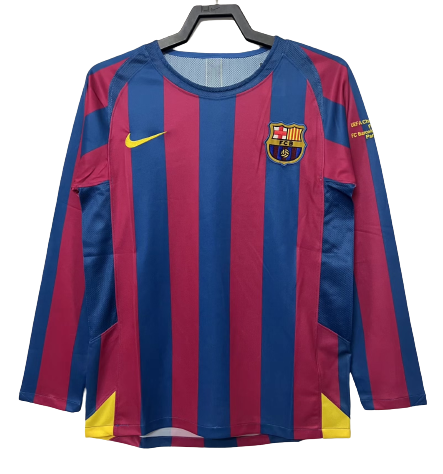 Barcelona Retro Long Sleeve UCL Edition Home Jersey 2005/06