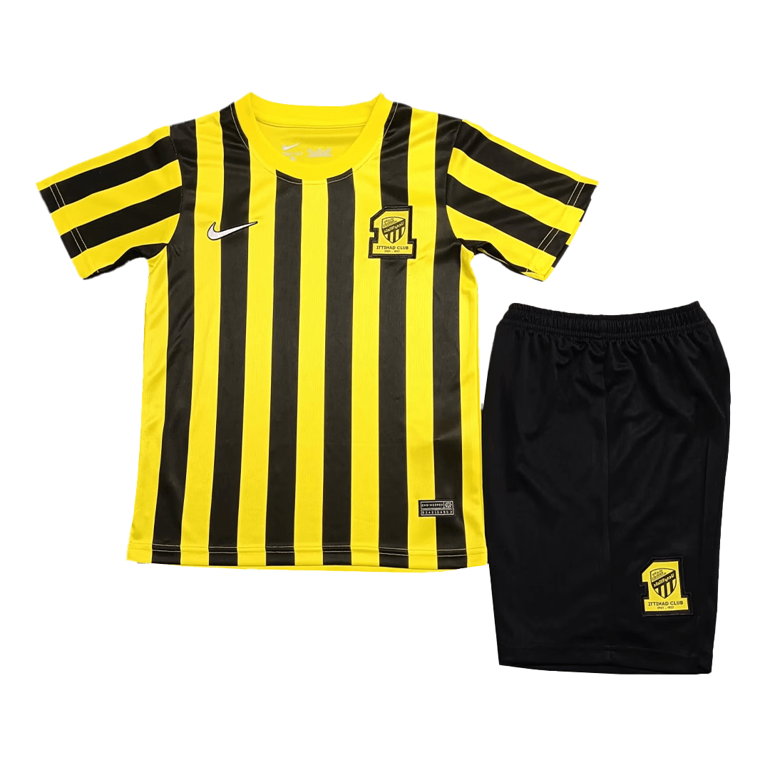 Kids Al-Ittihad Saudi Home Kit Jersey+Shorts 2022/23