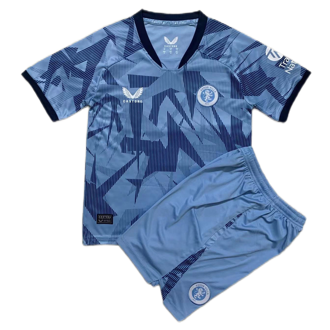 Kids Aston Villa Third Kit(Jersey+Shorts) 2023/24