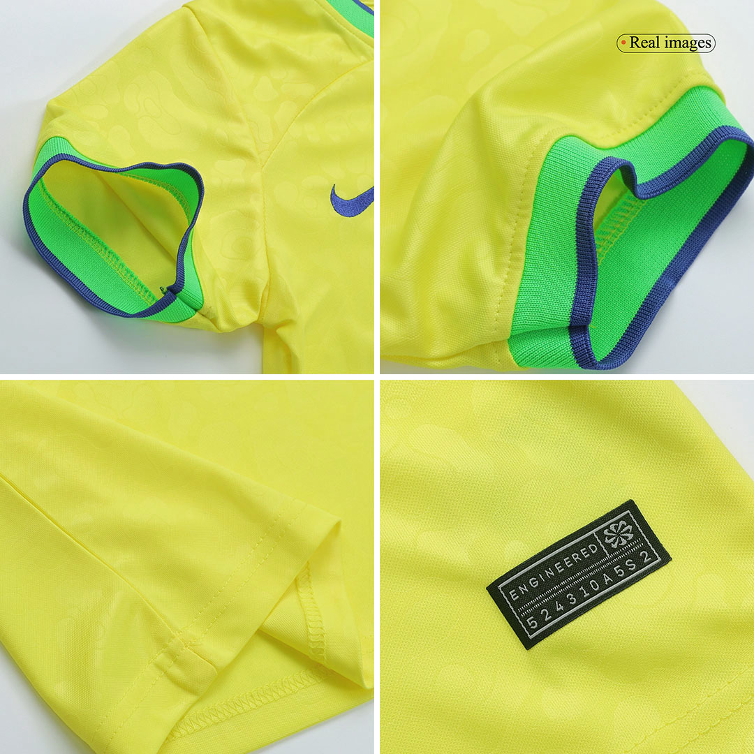Brazil Kids Soccer Jersey Home Kit(Jersey+Shorts) World Cup 2022