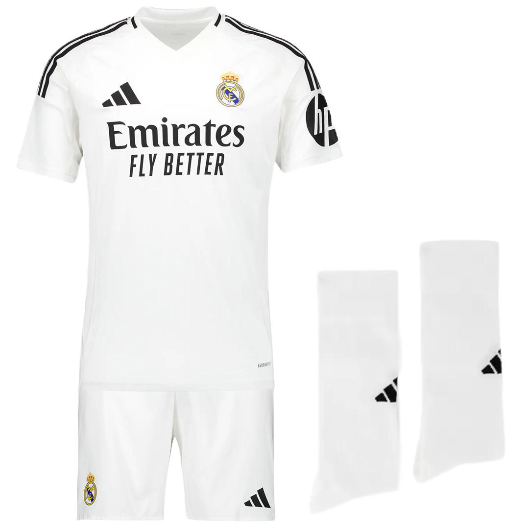 Kids Real Madrid Home Whole Jersey Kit(Top+Shorts+Socks) 2024/25