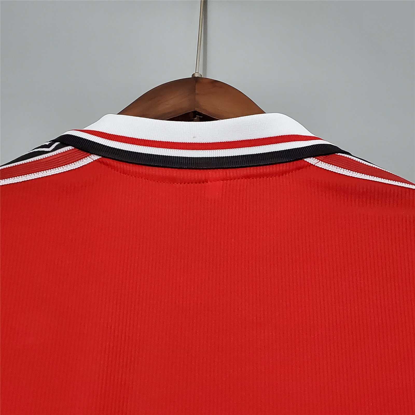 Manchester United Beckham #7 Retro Jersey Home Long Sleeve 1998/00