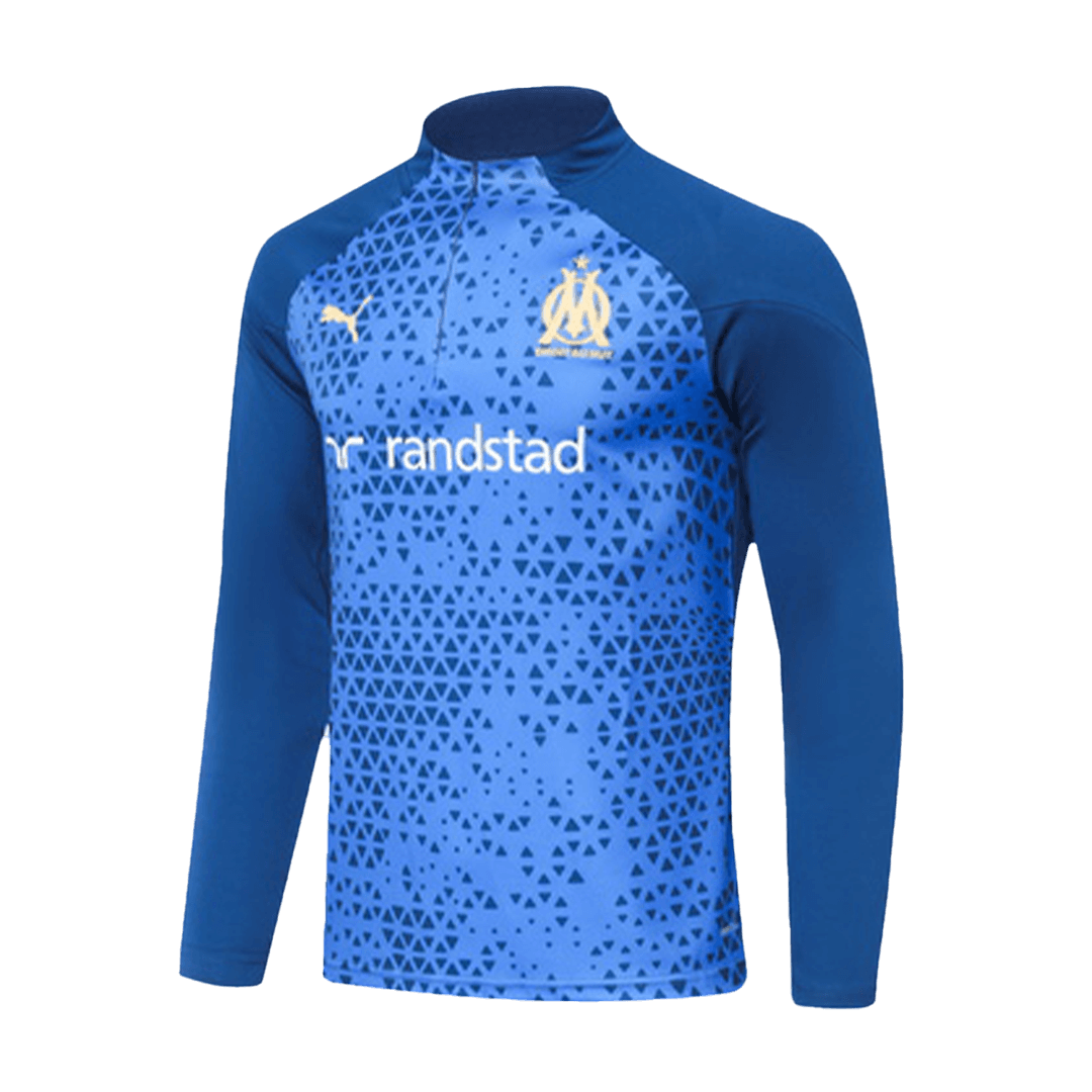 Marseille Zipper Sweatshirt Kit(Top+Pants) Blue 2023/24