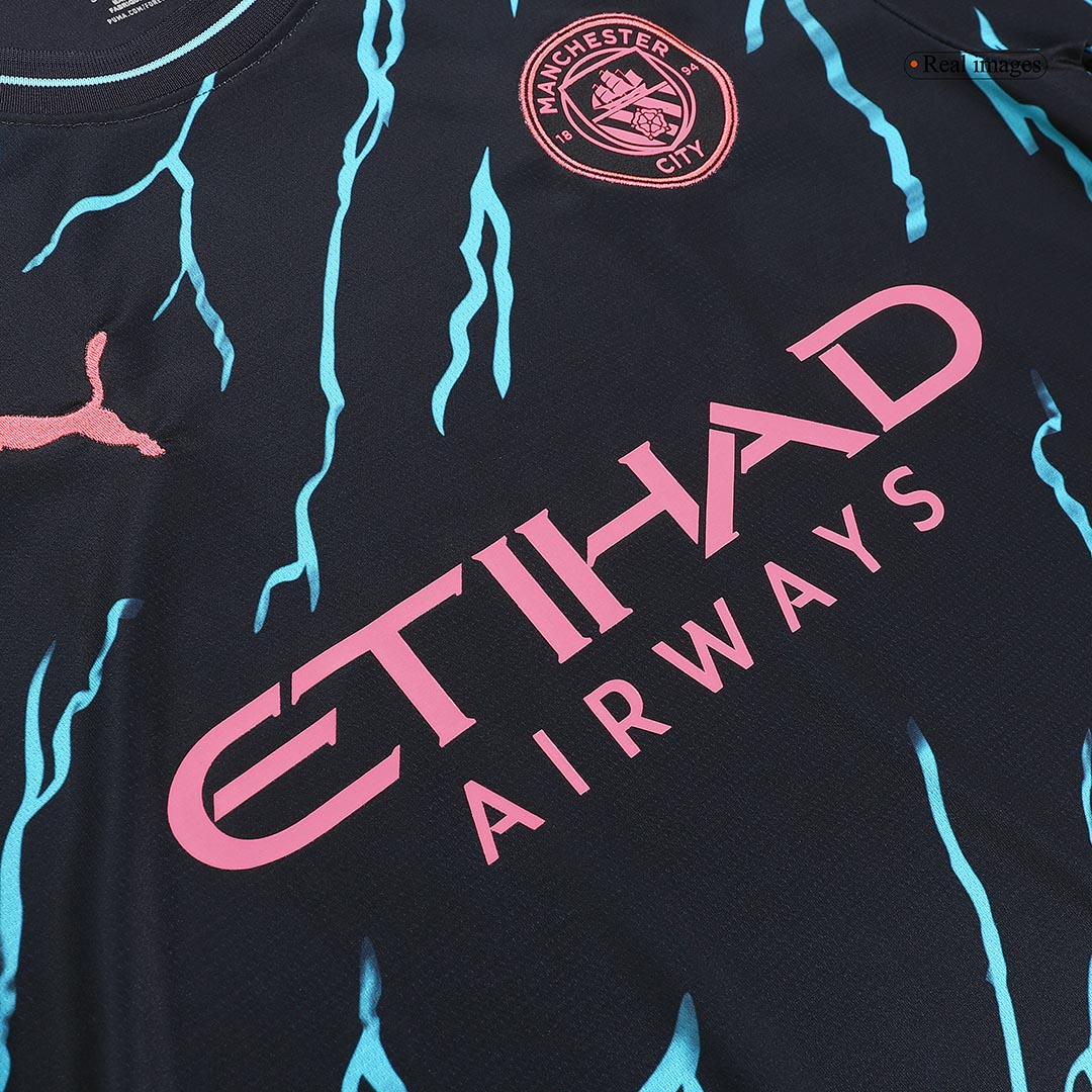 Manchester City HAALAND #9 GREALISH #10 DE BRUYNE #17 J.ALVAREZ #19 FODEN #47 Japanese Tour Printing Third Jersey 2023/24