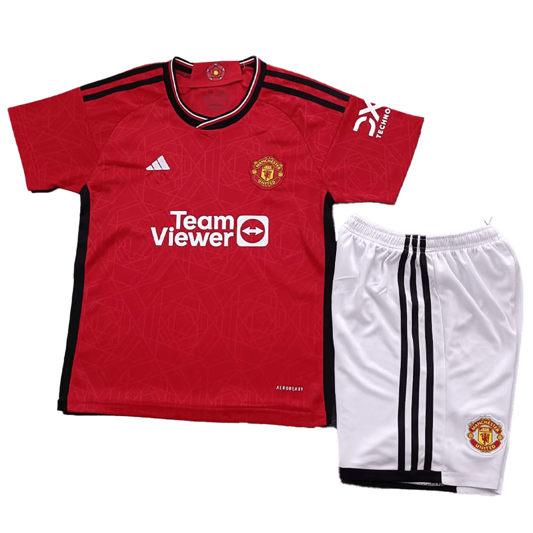 Kids Manchester United Home Jersey Kit 2023/24