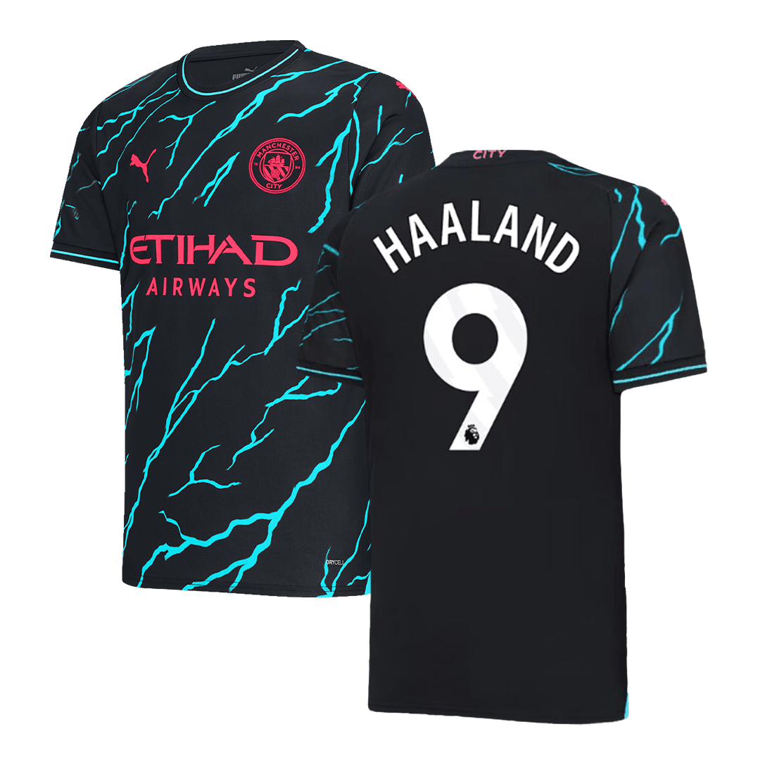 HAALAND #9 DE BRUYNE #17 J.ALVAREZ #19 FODEN #47 Manchester City Third Away Jersey 2023/24