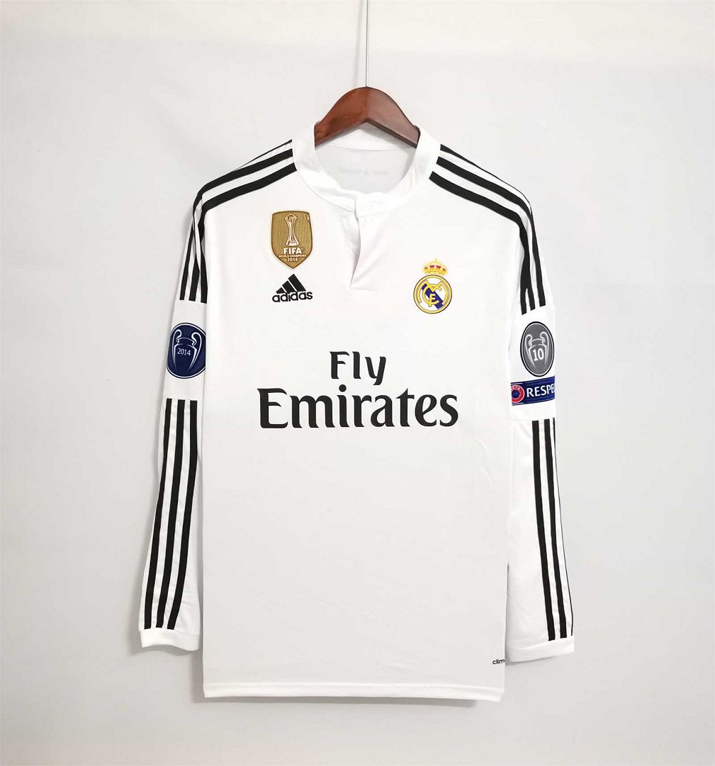 Real Madrid Retro Long Sleeve Jersey Home 2014/15