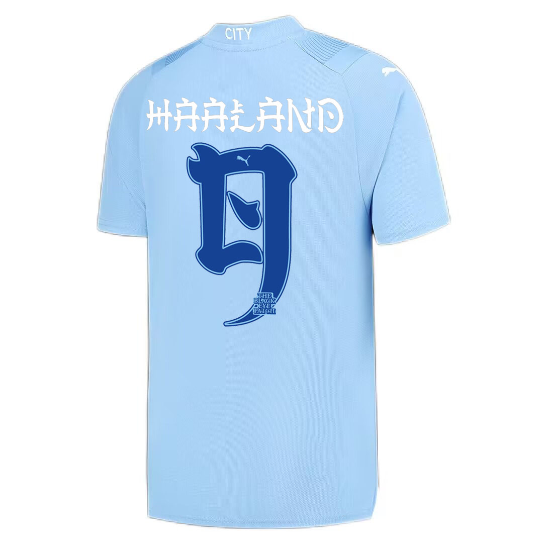 Manchester City HAALAND #9 GREALISH #10 DE BRUYNE #17 STONES #5 J.ALVAREZ #19 FODEN #47 Japanese Tour Printing Home Jersey 2023/24