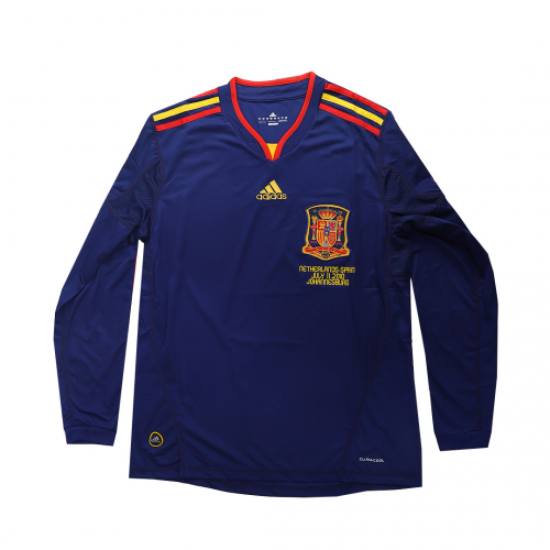 Spain Retro Soccer Jersey Away Long Sleeve Replica World Cup 2010