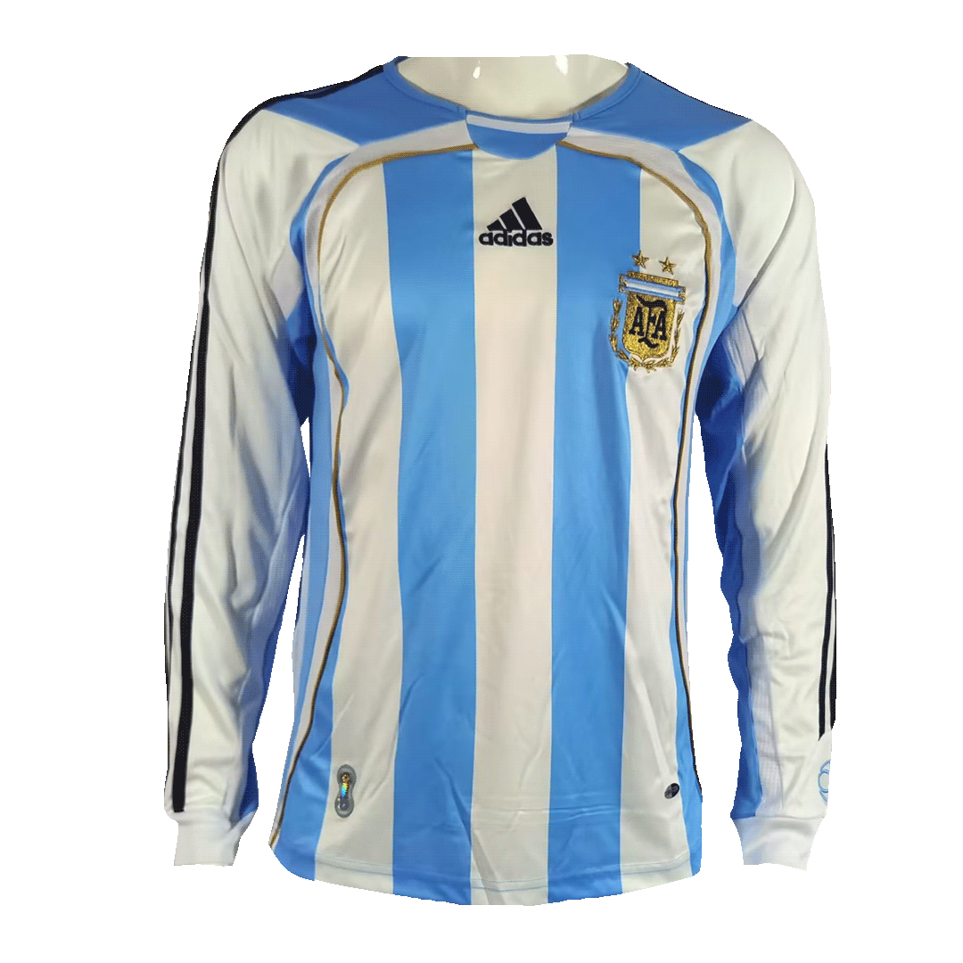 Retro Argentina Home Long Sleeve Jersey World Cup 2006