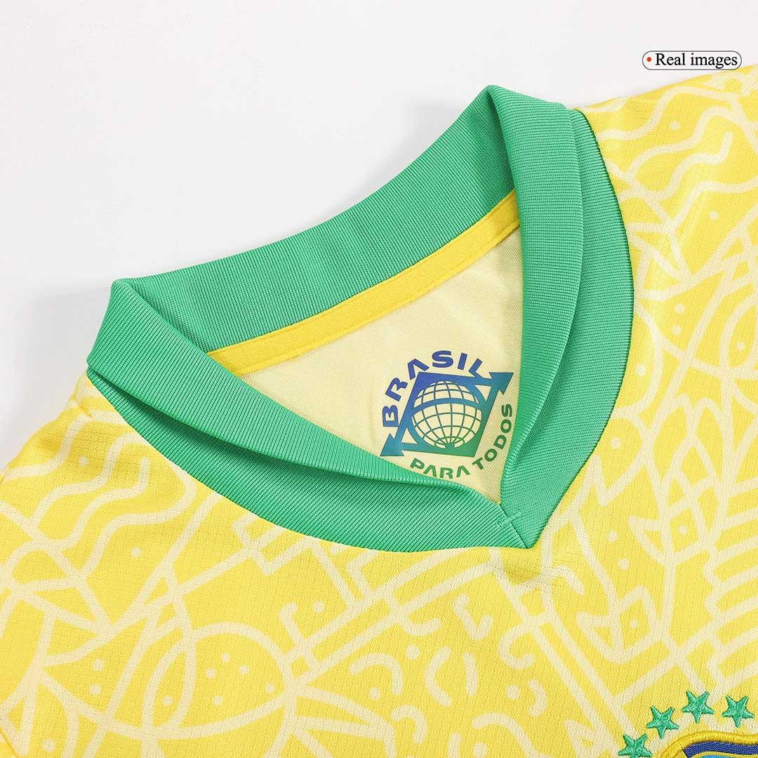 Kids Brazil Home Kit Copa America 2024 Youth Apparels