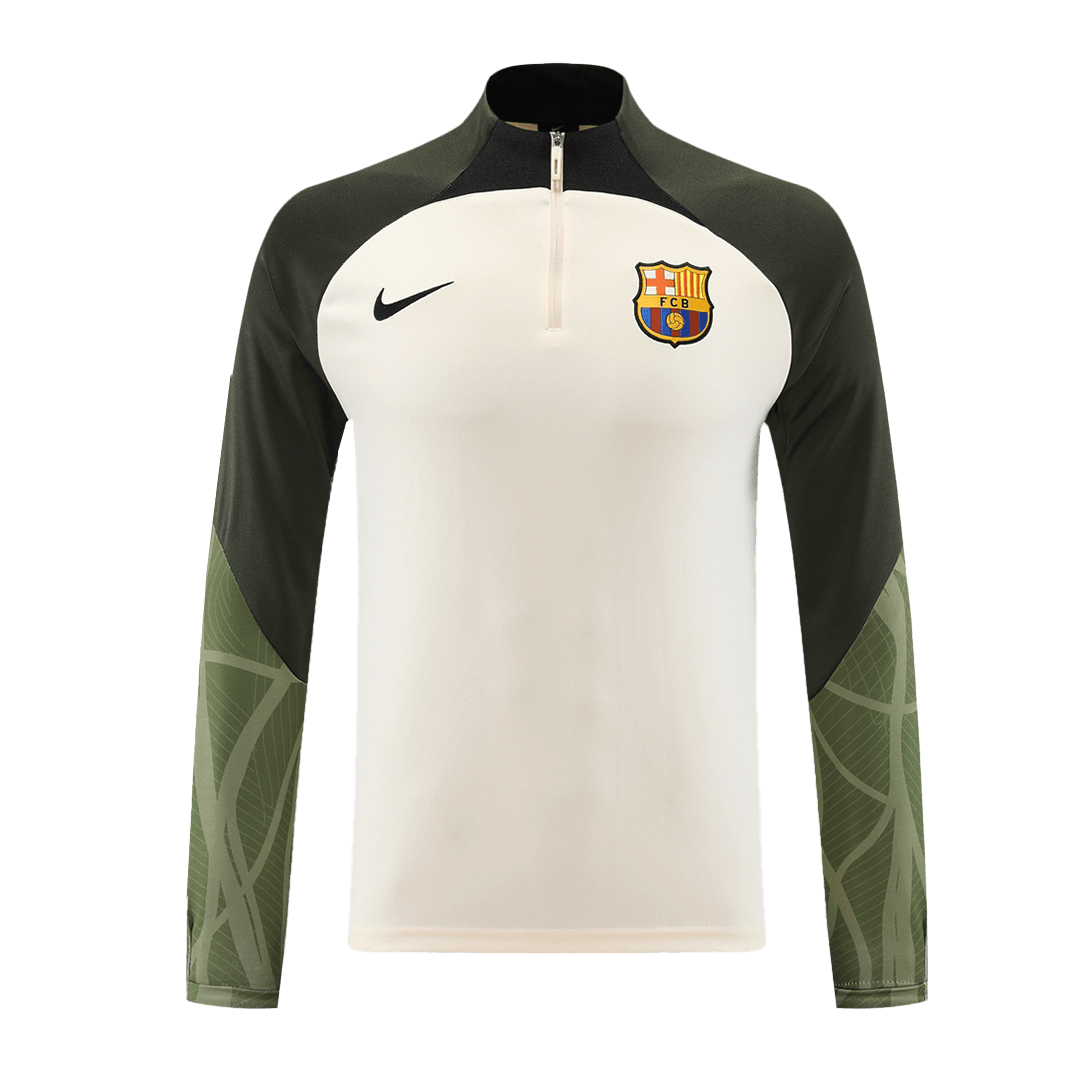 Barcelona Zipper Sweatshirt Kit(Top+Pants) White 2023/24