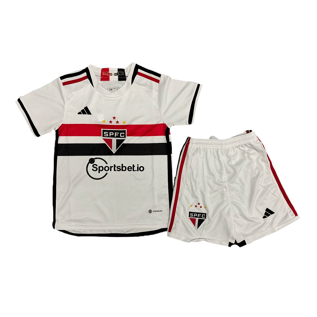 Kids Sao Paulo FC Home Jersey Kit Replica 2023/24