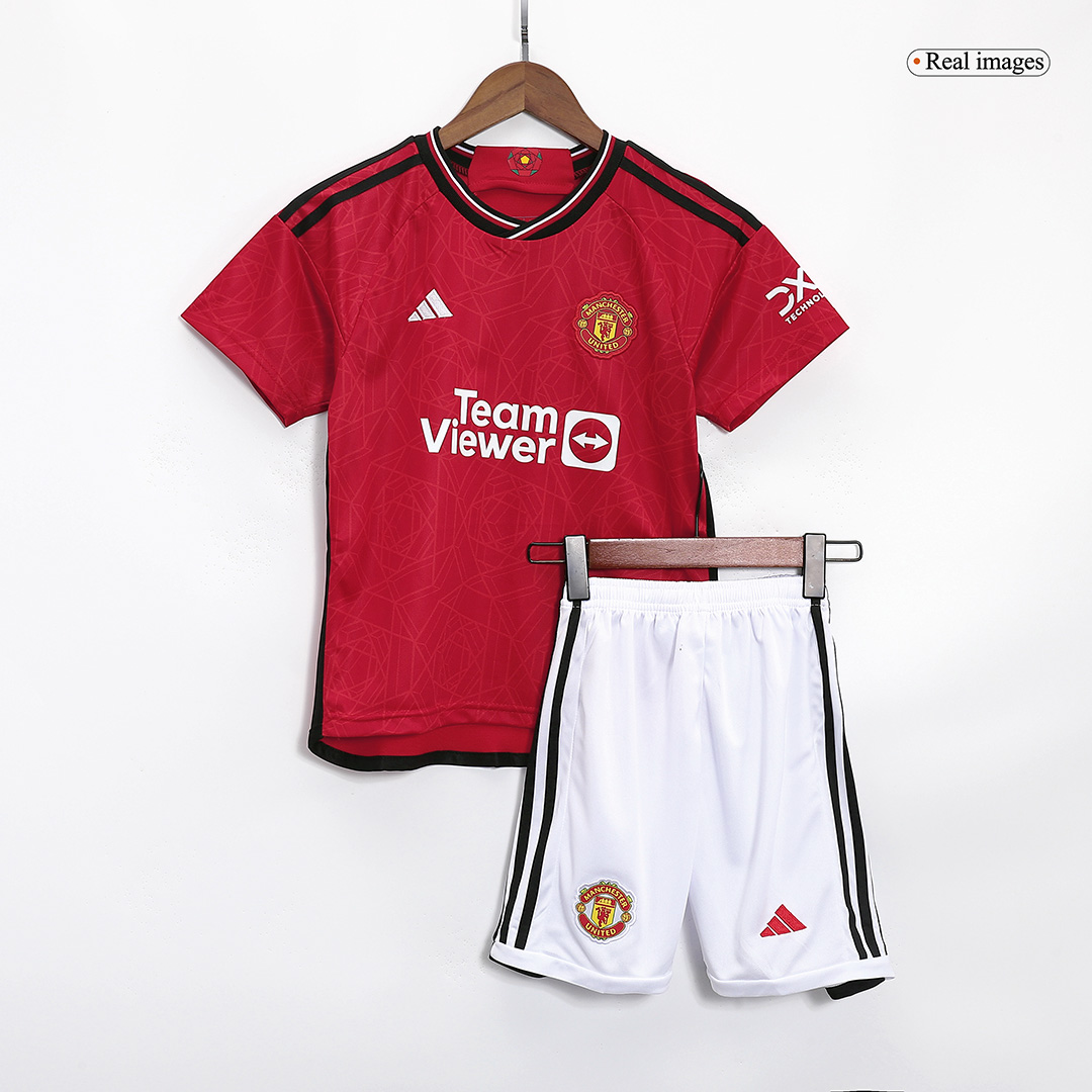 Kids Manchester United Home Jersey Kit 2023/24