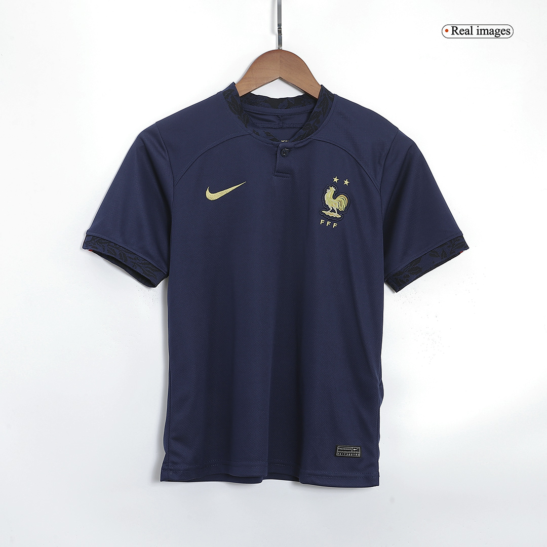France Kids Soccer Jersey Home Kit(Jersey+Shorts) Replica World Cup 2022