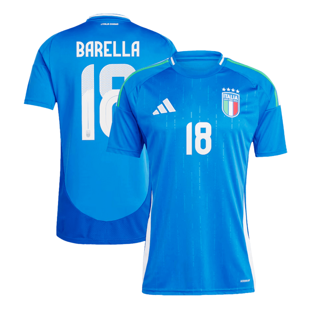 Italy Home Jersey CHIESA #14 BARELLA #18 DIMARCO #3 EURO 2024