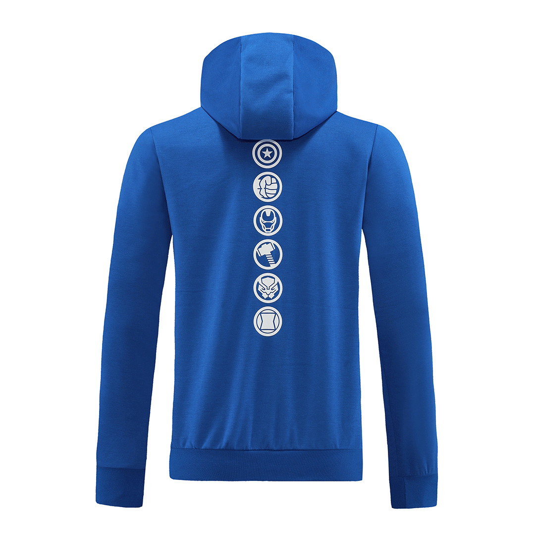 Real Madrid x Marvel Hoodie Sweatshirt Kit(Top+Pants) Blue 2022/23