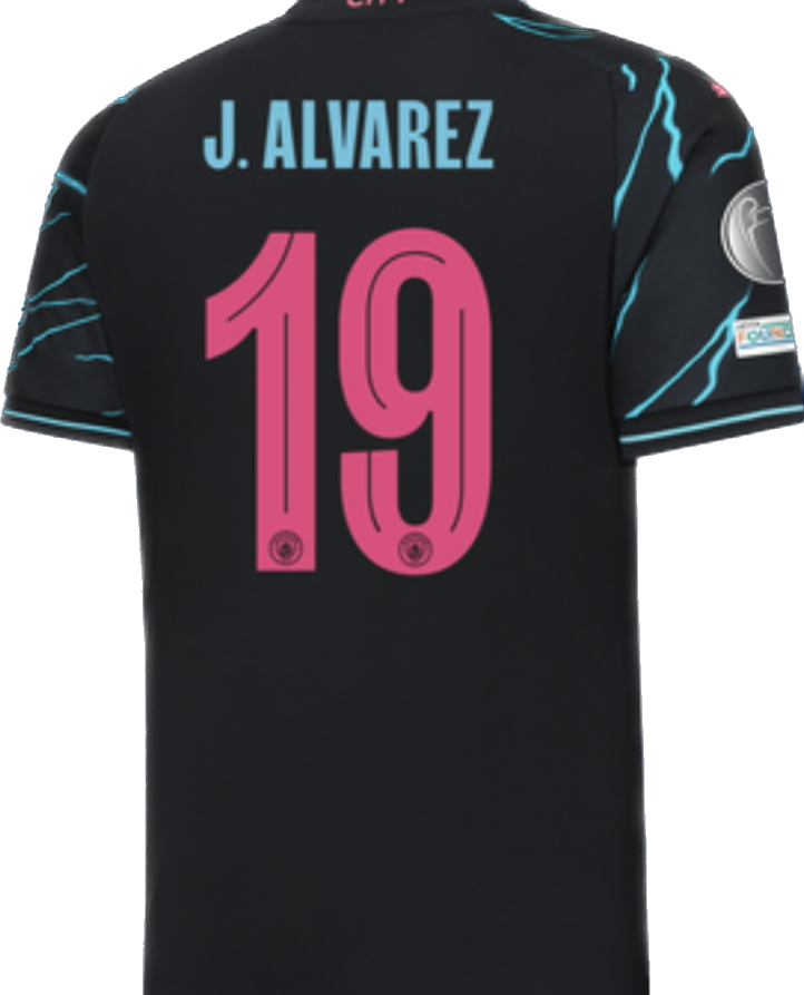 HAALAND #9 DE BRUYNE #17 J.ALVAREZ #19 FODEN #47 Manchester City Third Away Jersey 2023/24
