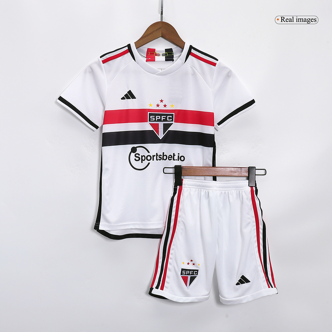 Kids Sao Paulo FC Home Jersey Kit Replica 2023/24