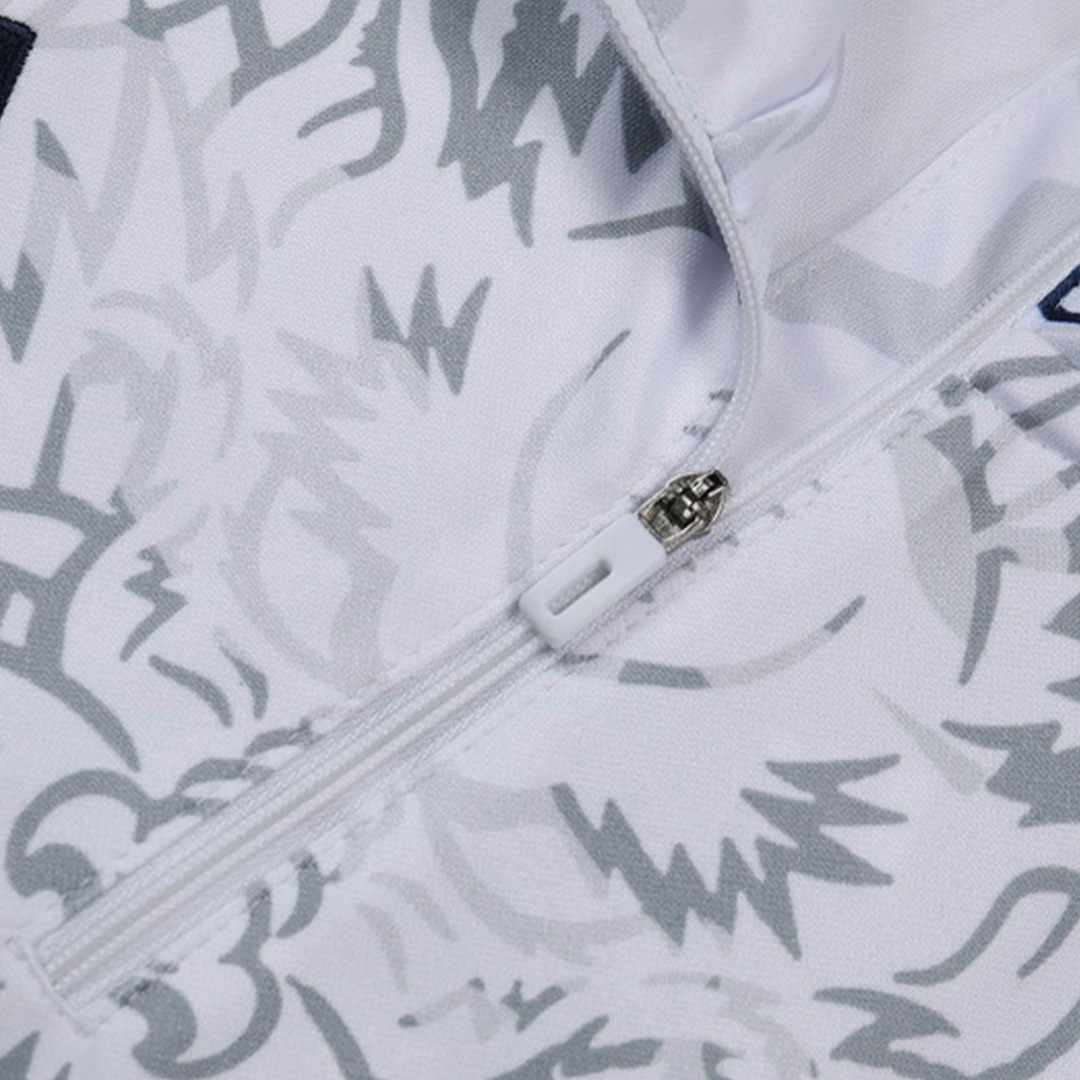 Real Madrid Zipper Sweatshirt Kit(Top+Pants) White 2023/24