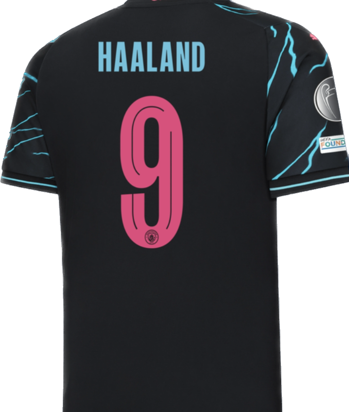 HAALAND #9 DE BRUYNE #17 J.ALVAREZ #19 FODEN #47 Manchester City Third Away Jersey 2023/24