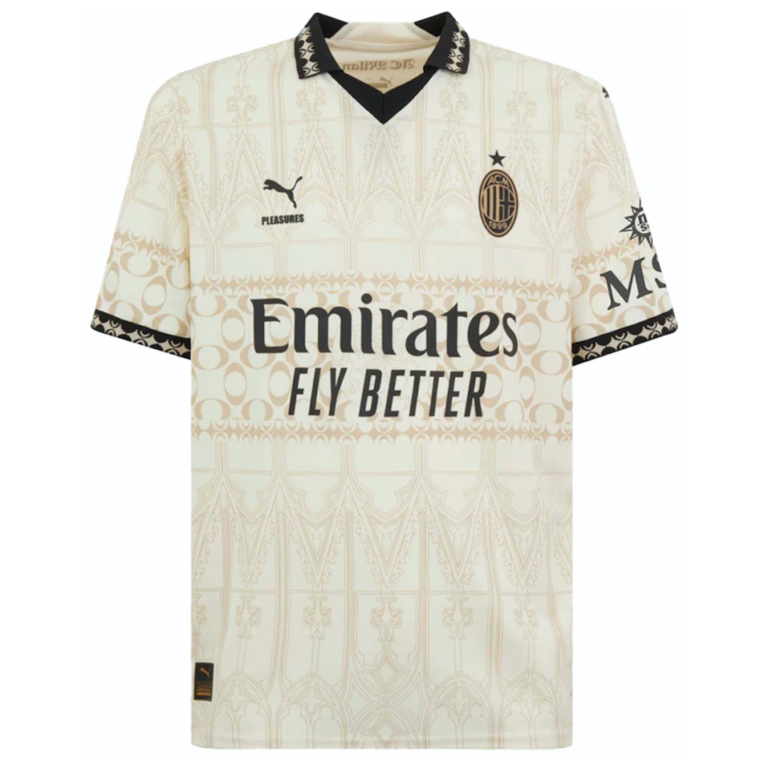 AC Milan x Pleasures Fourth Jersey Beige Shirt 2023/24 - CuteJersey
