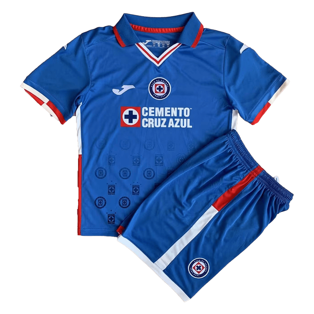 Cruz Azul Kids Soccer Jersey Home Kit(Jersey+Shorts) Replica 2022/23