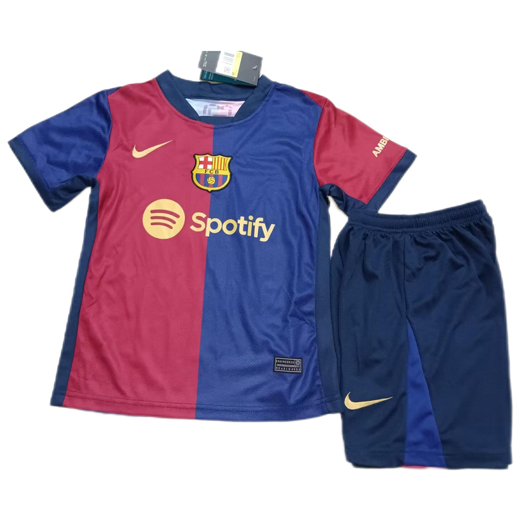 Kids Barcelona Home Kit(Jersey+Short) 2024/25