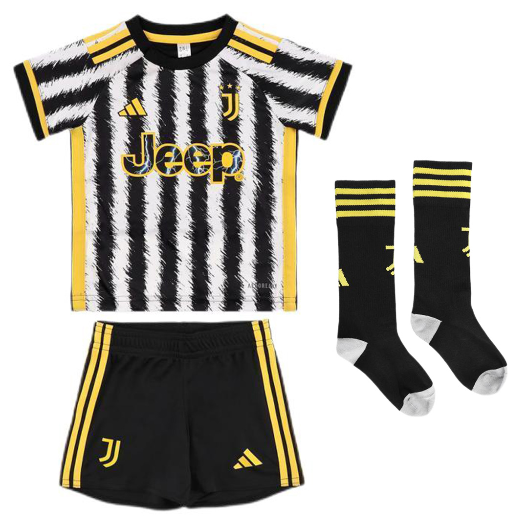 Kids Juventus Home Whole Kit(Jersey+Shorts+Socks) 2023/24