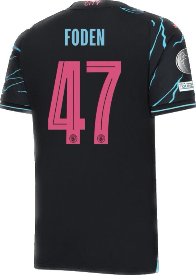 HAALAND #9 DE BRUYNE #17 J.ALVAREZ #19 FODEN #47 Manchester City Third Away Jersey 2023/24