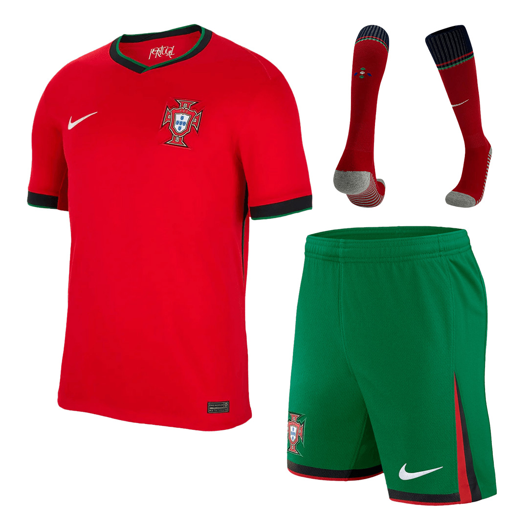 Portugal Home Whole Kit(Jersey+Shorts+Socks) Euro 2024
