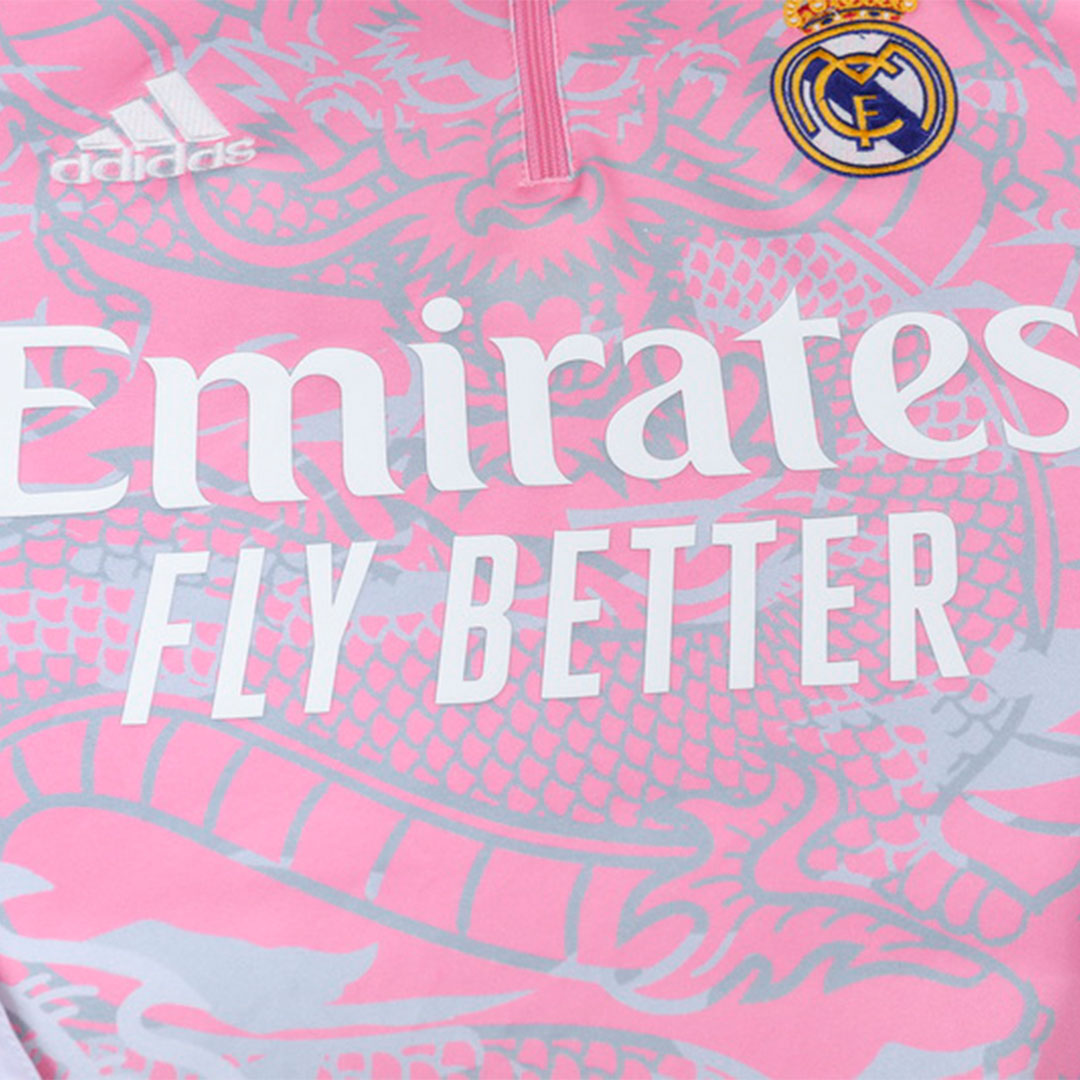 Real Madrid Zipper Sweatshirt Kit(Top+Pants) Pink 2023/24