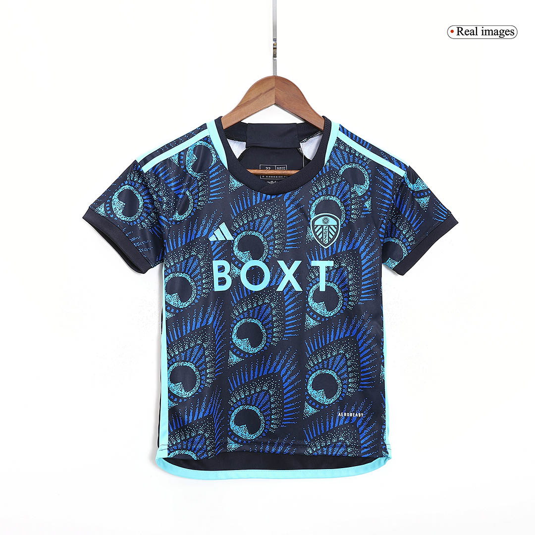 Kids Leeds United Away Kit Jersey+Shorts 202324