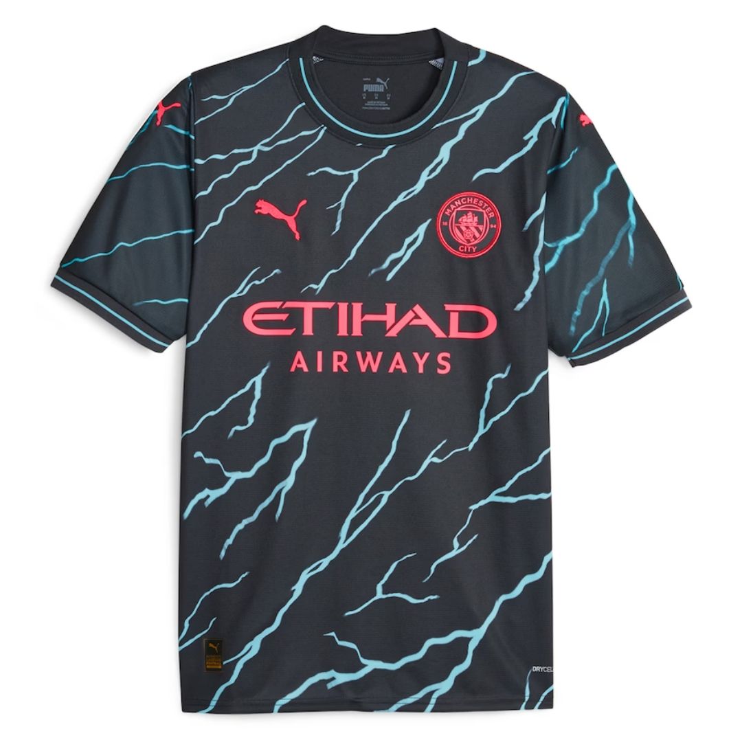 Manchester City HAALAND #9 GREALISH #10 DE BRUYNE #17 J.ALVAREZ #19 FODEN #47 Japanese Tour Printing Third Jersey 2023/24