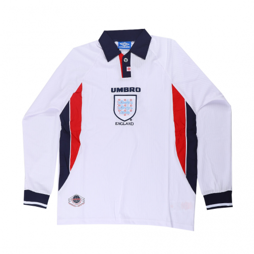England Retro Long Sleeve Jersey Home Replica World Cup 1998