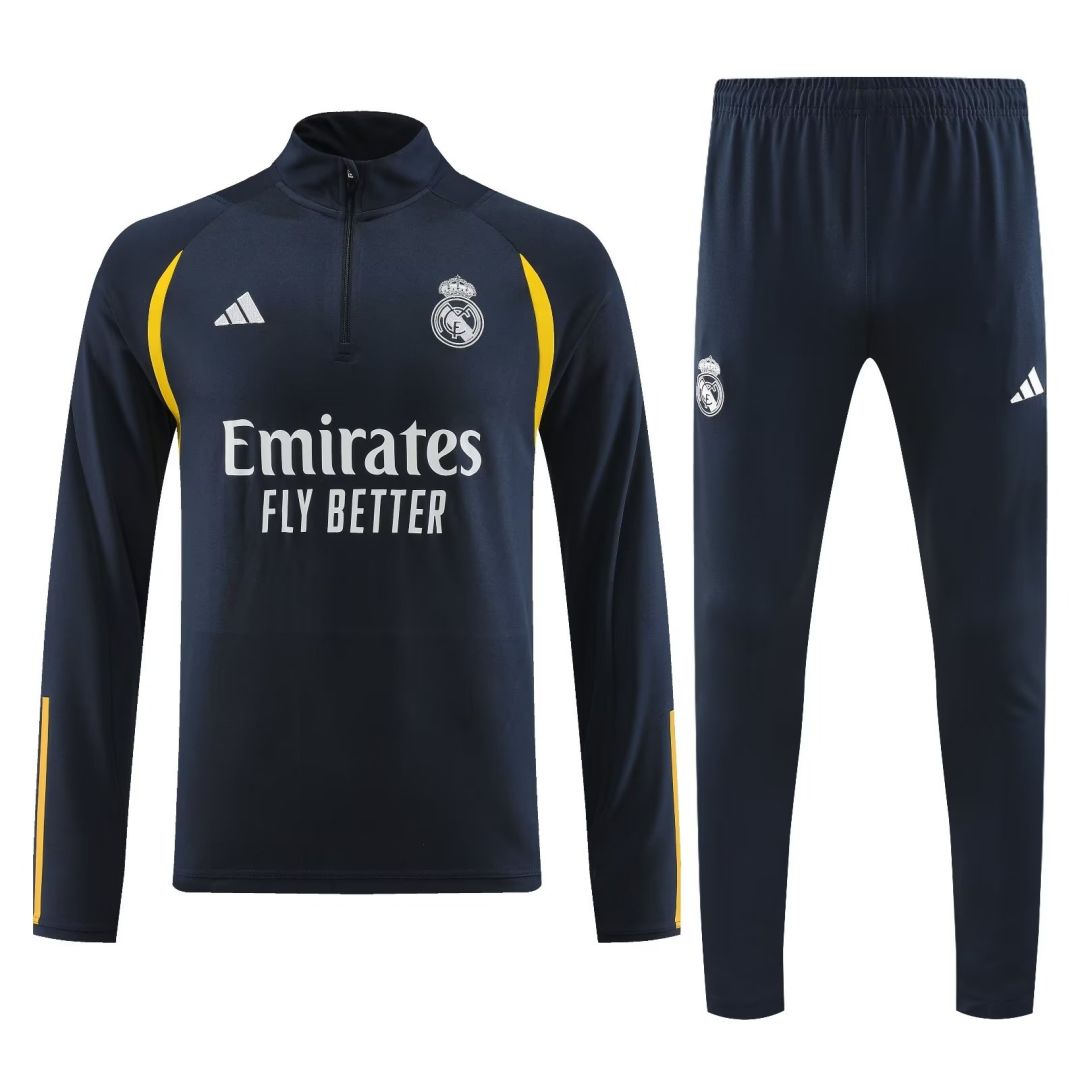 Real Madrid Zipper Sweat Kit(Top+Pants) Navy 202324