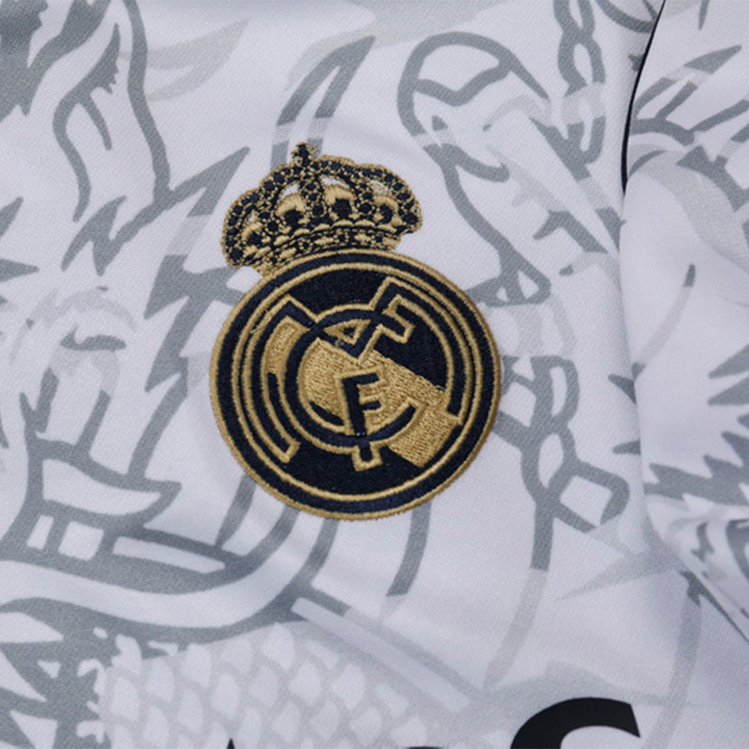 Real Madrid Zipper Sweatshirt Kit(Top+Pants) White 2023/24