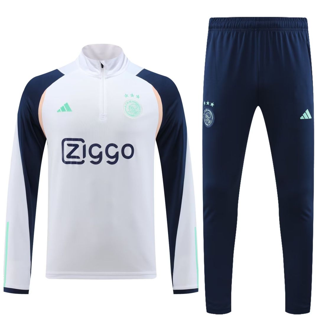 Ajax Zipper Sweat Kit(Top+Pants) White 2023/24