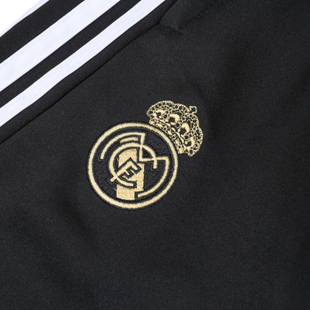 Real Madrid Zipper Sweatshirt Kit(Top+Pants) Black 2023/24
