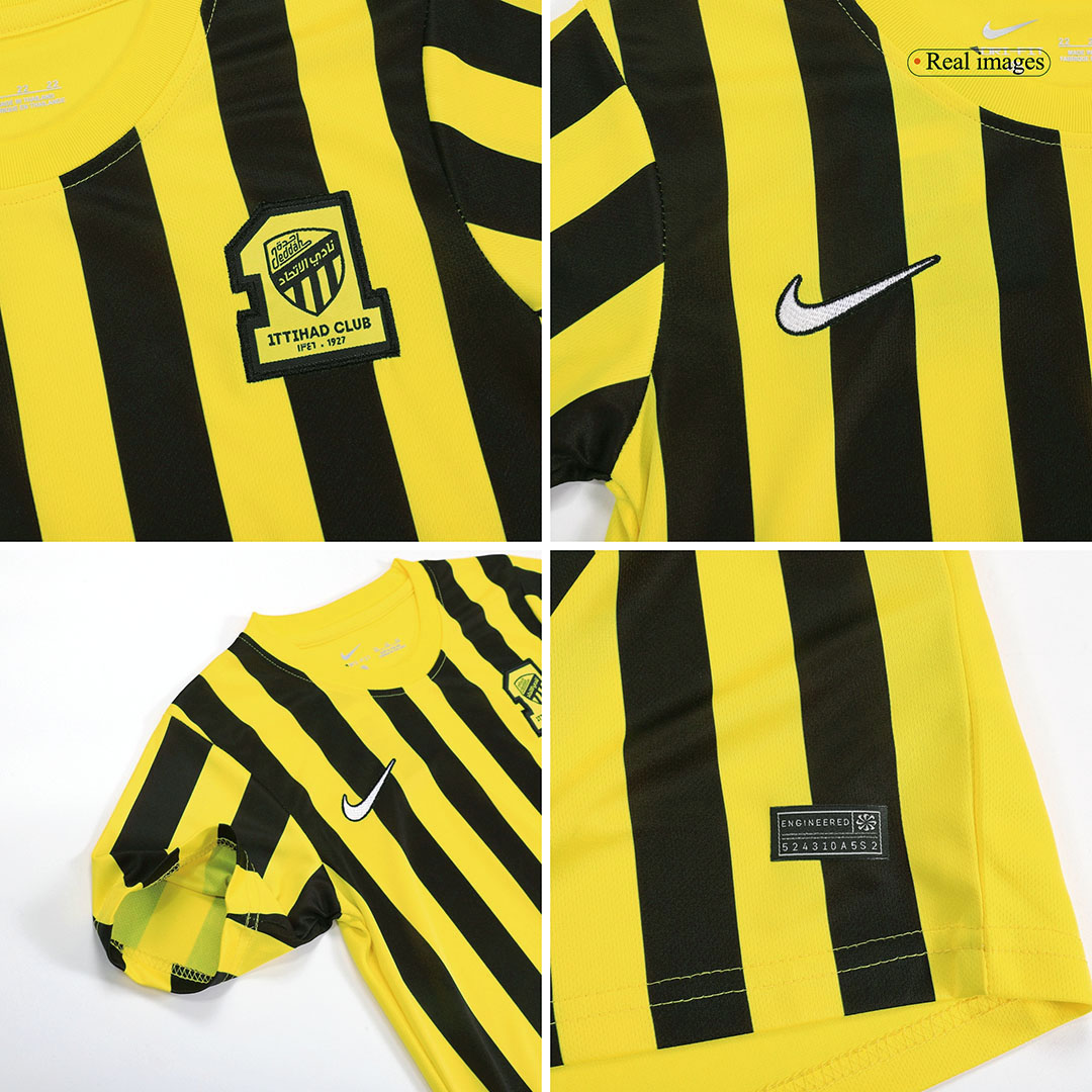 Kids Al-Ittihad Saudi Home Kit Jersey+Shorts 2022/23