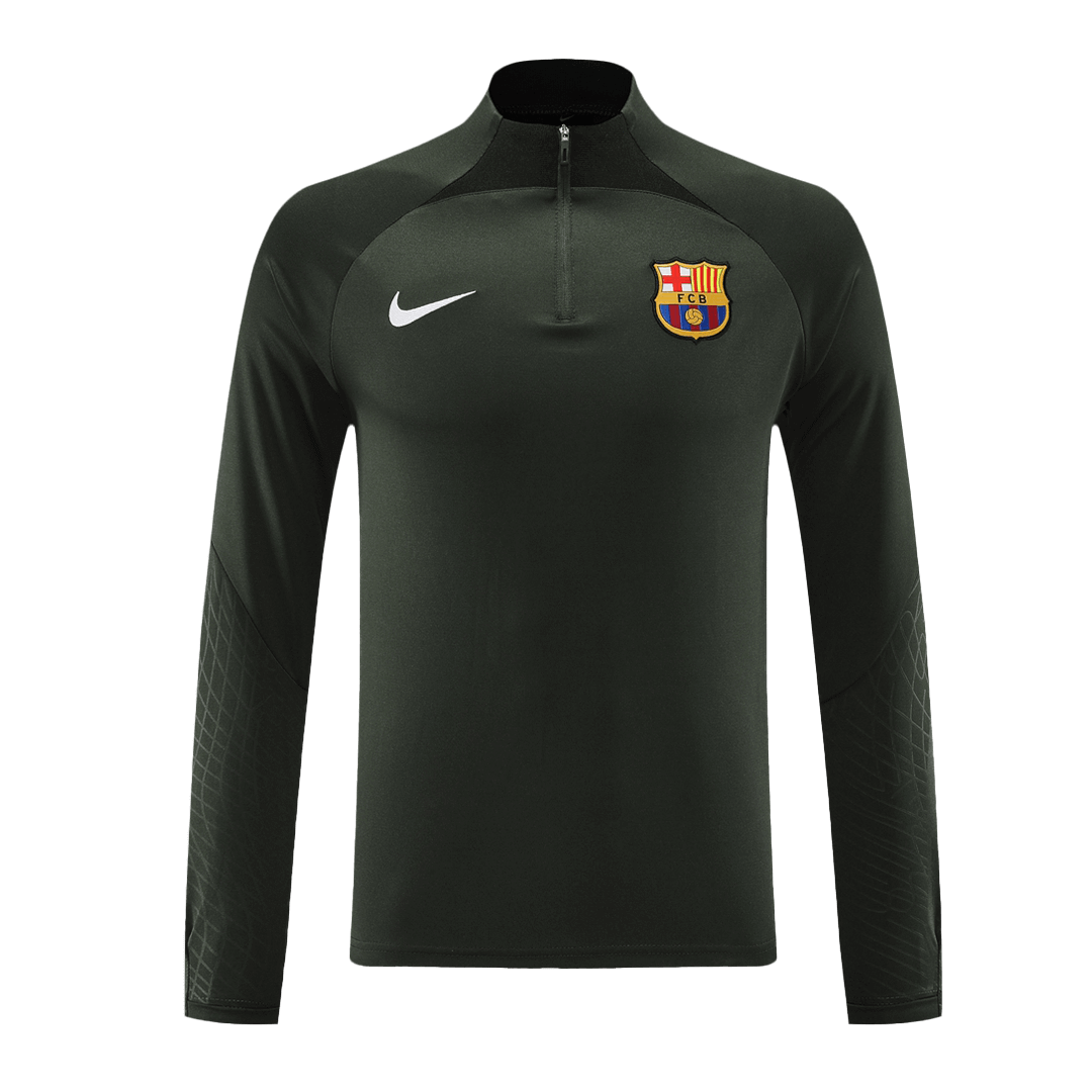 Barcelona Zipper Sweatshirt Kit(Top+Pants) Green 2023/24