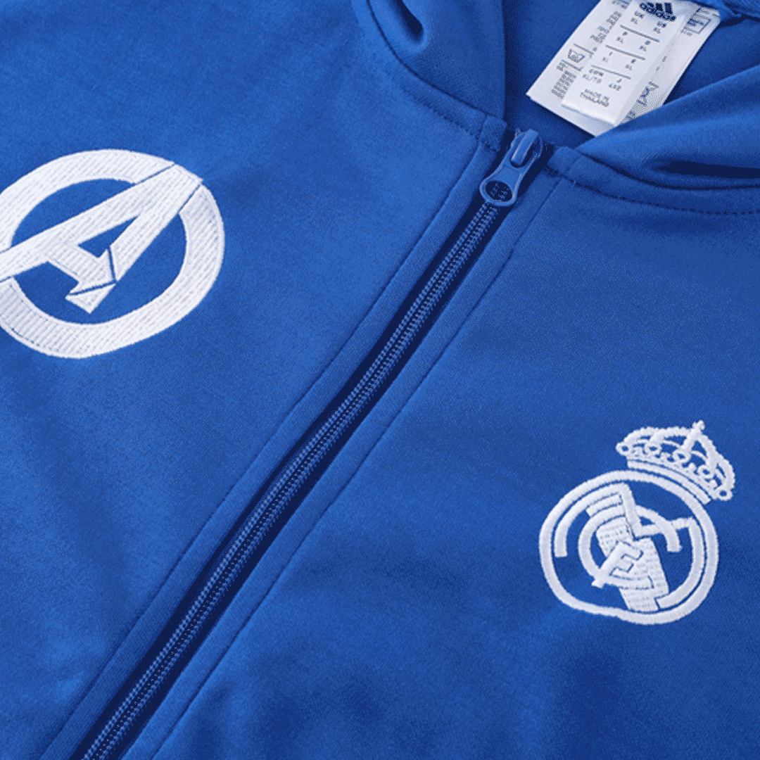 Real Madrid x Marvel Hoodie Sweatshirt Kit(Top+Pants) Blue 2022/23