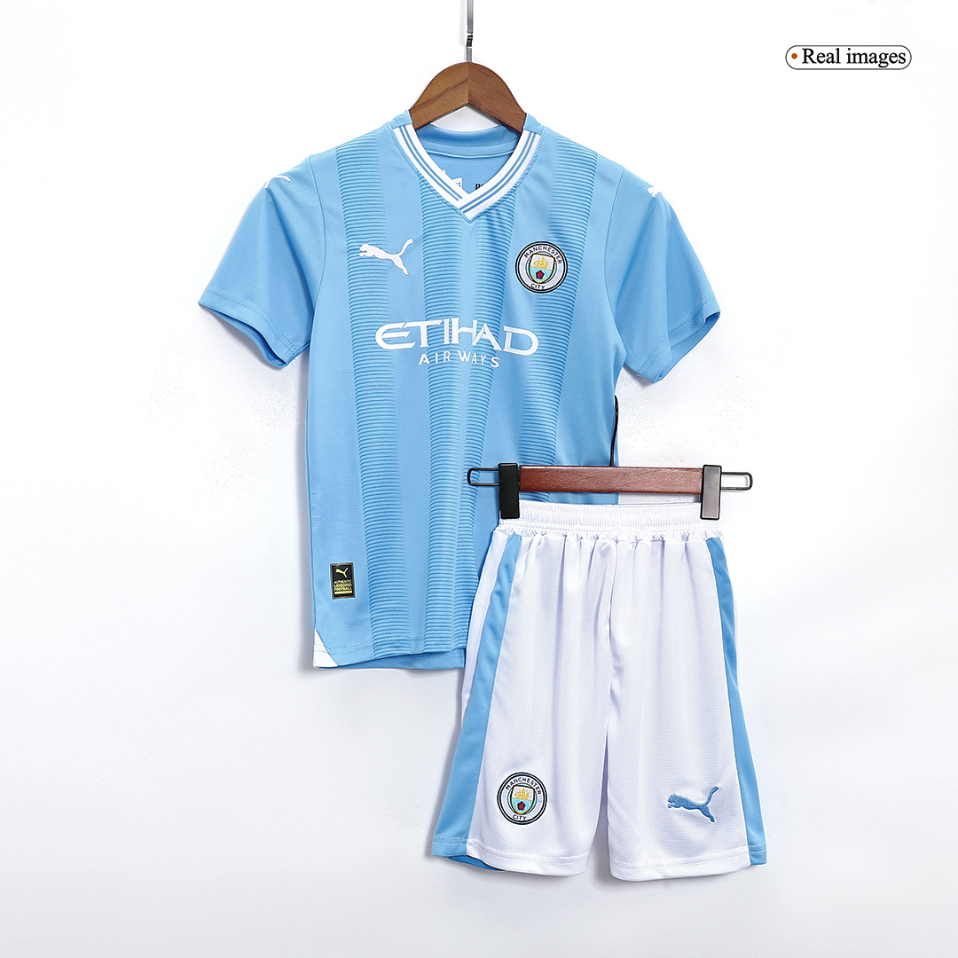 Kids Manchester City Home Kit(Jersey+Short+Socks) 2023/24