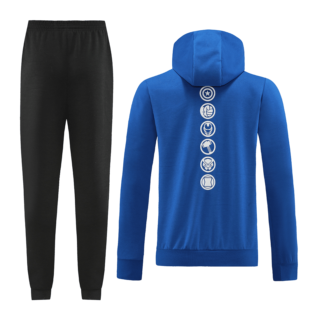Real Madrid x Marvel Hoodie Sweatshirt Kit(Top+Pants) Blue 2022/23